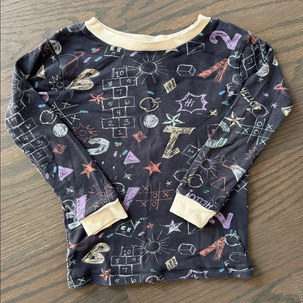Burt’s Bees Baby Sidewalk Chalk Organic Cotton Pajama Set 3T EUC